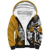 Polynesian Valentine Sherpa Hoodie Couple Floral Unique Gold Version LT01 Unisex Gold - Polynesian Pride