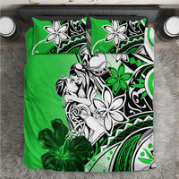 Polynesian Valentine Bedding Set Couple Floral Unique Green Version LT01 Green - Polynesian Pride