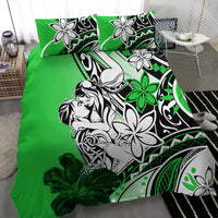 Polynesian Valentine Bedding Set Couple Floral Unique Green Version LT01 - Polynesian Pride