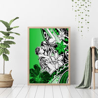 Polynesian Valentine Canvas Wall Art Couple Floral Unique Green Version LT01 - Polynesian Pride