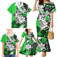 Polynesian Valentine Family Matching Mermaid Dress and Hawaiian Shirt Couple Floral Unique Green Version LT01 - Polynesian Pride