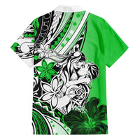 Polynesian Valentine Family Matching Summer Maxi Dress and Hawaiian Shirt Couple Floral Unique Green Version LT01 - Polynesian Pride