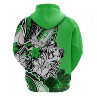 Polynesian Valentine Hoodie Couple Floral Unique Green Version LT01 - Polynesian Pride
