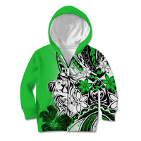 Polynesian Valentine Kid Hoodie Couple Floral Unique Green Version LT01 Zip Hoodie Green - Polynesian Pride