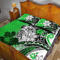 Polynesian Valentine Quilt Bed Set Couple Floral Unique Green Version LT01 - Polynesian Pride