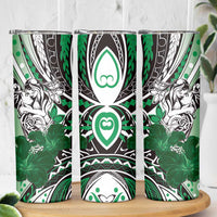 Polynesian Valentine Skinny Tumbler Couple Floral Unique Green Version