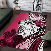 Polynesian Valentine Area Rug Couple Floral Unique Pink Version LT01 Pink - Polynesian Pride