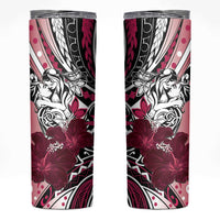 Polynesian Valentine Skinny Tumbler Couple Floral Unique Pink Version
