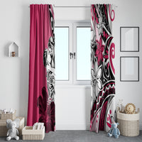 Polynesian Valentine Window Curtain Couple Floral Unique Pink Version LT01 - Polynesian Pride