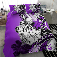 Polynesian Valentine Bedding Set Couple Floral Unique Purple Version LT01 - Polynesian Pride