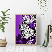 Polynesian Valentine Canvas Wall Art Couple Floral Unique Purple Version LT01 - Polynesian Pride