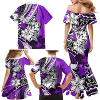 Polynesian Valentine Family Matching Mermaid Dress and Hawaiian Shirt Couple Floral Unique Purple Version LT01 - Polynesian Pride