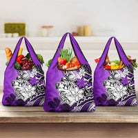 Polynesian Valentine Grocery Bag Couple Floral Unique Purple Version