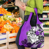 Polynesian Valentine Grocery Bag Couple Floral Unique Purple Version