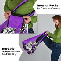 Polynesian Valentine Grocery Bag Couple Floral Unique Purple Version