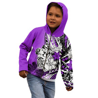 Polynesian Valentine Kid Hoodie Couple Floral Unique Purple Version LT01 - Polynesian Pride