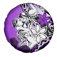 Polynesian Valentine Spare Tire Cover Couple Floral Unique Purple Version LT01 - Polynesian Pride