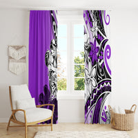Polynesian Valentine Window Curtain Couple Floral Unique Purple Version LT01 - Polynesian Pride
