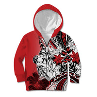 Polynesian Valentine Kid Hoodie Couple Floral Unique Red Version LT01 Zip Hoodie Red - Polynesian Pride