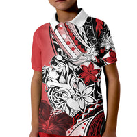 Polynesian Valentine Kid Polo Shirt Couple Floral Unique Red Version LT01 Kid Red - Polynesian Pride