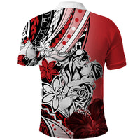 Polynesian Valentine Polo Shirt Couple Floral Unique Red Version LT01 - Polynesian Pride