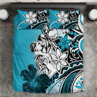 Polynesian Valentine Bedding Set Couple Floral Unique Sky Blue Version LT01 Sky - Polynesian Pride