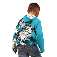 Polynesian Valentine Kid Hoodie Couple Floral Unique Sky Blue Version LT01 - Polynesian Pride