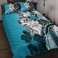 Polynesian Valentine Quilt Bed Set Couple Floral Unique Sky Blue Version LT01 - Polynesian Pride