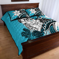 Polynesian Valentine Quilt Bed Set Couple Floral Unique Sky Blue Version LT01 - Polynesian Pride
