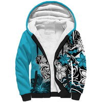Polynesian Valentine Sherpa Hoodie Couple Floral Unique Sky Blue Version LT01 Unisex Sky - Polynesian Pride