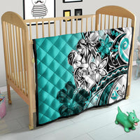 Polynesian Valentine Quilt Couple Floral Unique Turquoise Version LT01 - Polynesian Pride