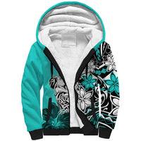 Polynesian Valentine Sherpa Hoodie Couple Floral Unique Turquoise Version LT01 Unisex Turquoise - Polynesian Pride