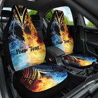 Personalised Polynesian Heart In Fire And Water Car Seat Cover Romantic Elements