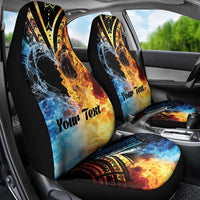 Personalised Polynesian Heart In Fire And Water Car Seat Cover Romantic Elements