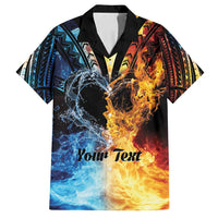 Personalised Polynesian Heart In Fire And Water Family Matching Tank Maxi Dress and Hawaiian Shirt Romantic Elements