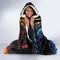 Personalised Polynesian Heart In Fire And Water Hooded Blanket Romantic Elements