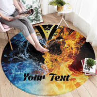 Personalised Polynesian Heart In Fire And Water Round Carpet Romantic Elements LT01 - Polynesian Pride