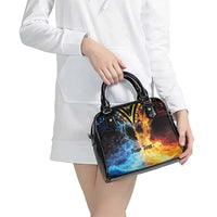 Personalised Polynesian Heart In Fire And Water Shoulder Handbag Romantic Elements