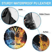 Personalised Polynesian Heart In Fire And Water Spare Tire Cover Romantic Elements