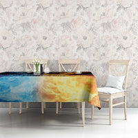 Personalised Polynesian Heart In Fire And Water Tablecloth Romantic Elements