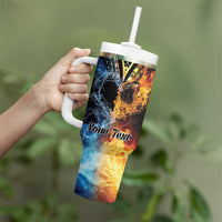 Personalised Polynesian Heart In Fire And Water Tumbler With Handle Romantic Elements