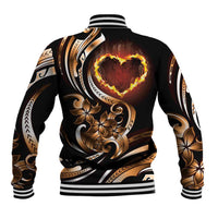 Personalised Polynesian Fiery Heart Baseball Jacket Passionate Love LT01 - Polynesian Pride