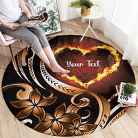 Personalised Polynesian Fiery Heart Round Carpet Passionate Love LT01 - Polynesian Pride