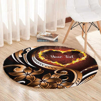 Personalised Polynesian Fiery Heart Round Carpet Passionate Love LT01 - Polynesian Pride