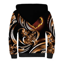 Personalised Polynesian Fiery Heart Sherpa Hoodie Passionate Love