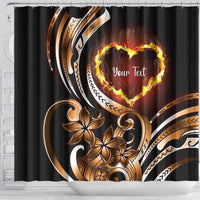 Personalised Polynesian Fiery Heart Shower Curtain Passionate Love LT01 - Polynesian Pride