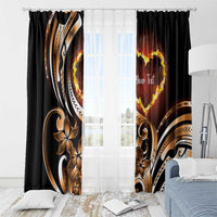Personalised Polynesian Fiery Heart Window Curtain Passionate Love