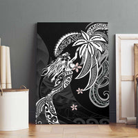 Polynesian Mermaid Plumeria Tribal Tattoo Canvas Wall Art