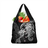 Polynesian Mermaid Plumeria Tribal Tattoo Grocery Bag