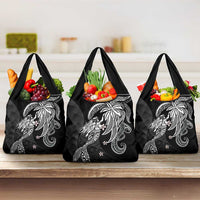Polynesian Mermaid Plumeria Tribal Tattoo Grocery Bag